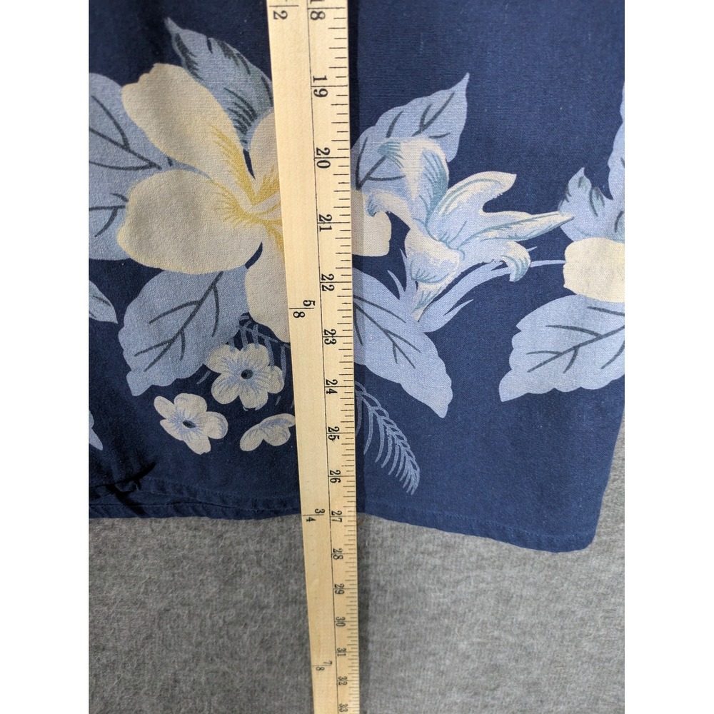 Montage‎ Collection 100% Silk Blue Floral Button Down Hawaiian Shirt Size XL - Picture 3 of 6